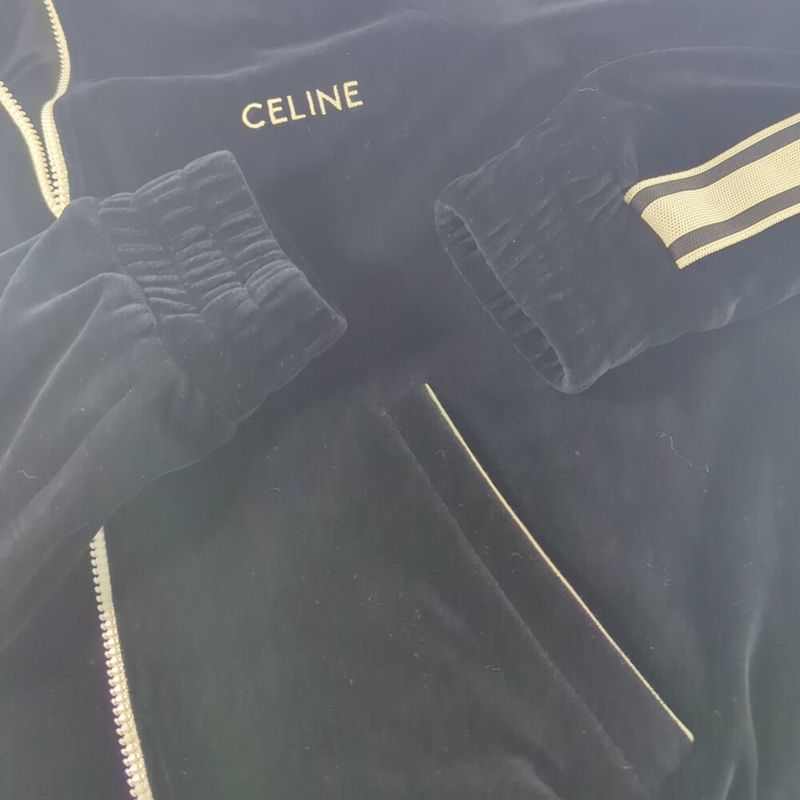 Celine Shirt Jacket Triomphe Tops 2y33g748q.38aw 160 80a Black S