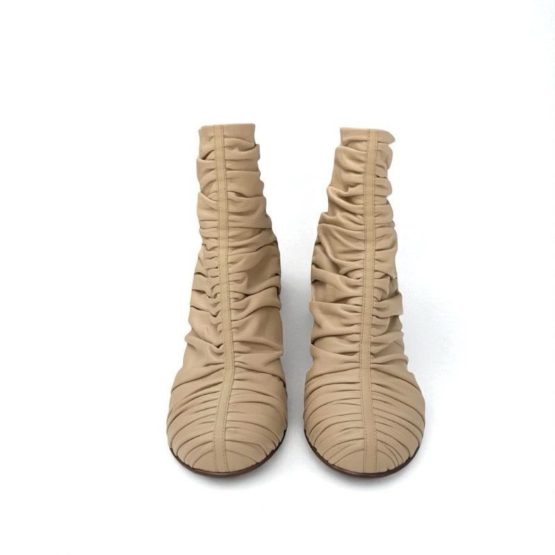Louis Vuitton Olympia Line Monogram Boots Short Shoes Leather Beige Brown