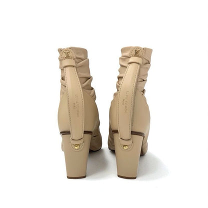 Louis Vuitton Olympia Line Monogram Boots Short Shoes Leather Beige Brown