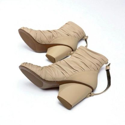 Louis Vuitton Olympia Line Monogram Boots Short Shoes Leather Beige Brown
