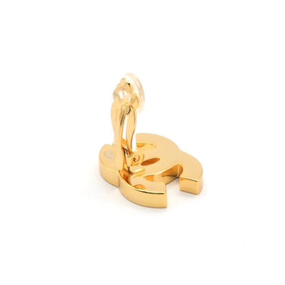 Chanel Earrings Earring Gold Black Coco Mark