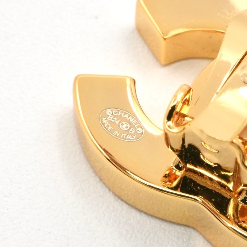 Chanel Earrings Earring Gold Black Coco Mark