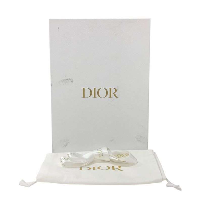 Christian DIOR DWAY Sandals Shoes Fabric White Black Mules Embroidery Logo