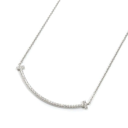 Tiffany & Co 18k White Gold White Gold T-Smile Diamond Small Necklace 63058793