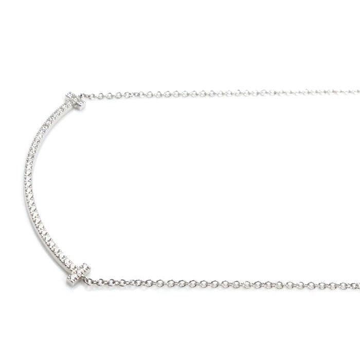 Tiffany & Co 18k White Gold White Gold T-Smile Diamond Small Necklace 63058793