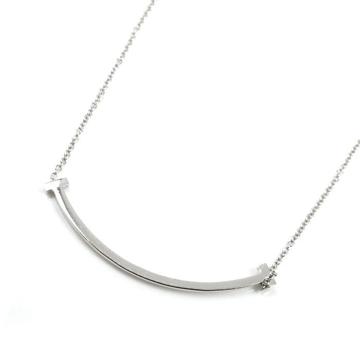 Tiffany & Co 18k White Gold White Gold T-Smile Diamond Small Necklace 63058793
