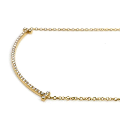 Tiffany & Co 18k Yellow Gold Yellow Gold T-Smile Diamond Small Necklace
