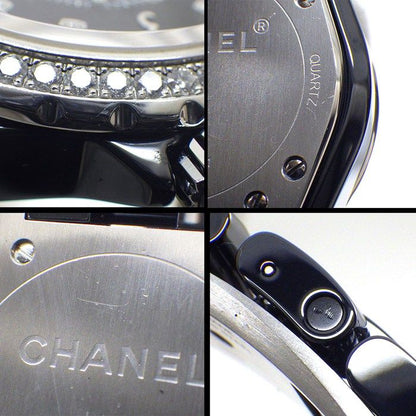 Chanel Watch J12 H3108 Diamond Bezel 8 Points Diamond Index Black Dial Date