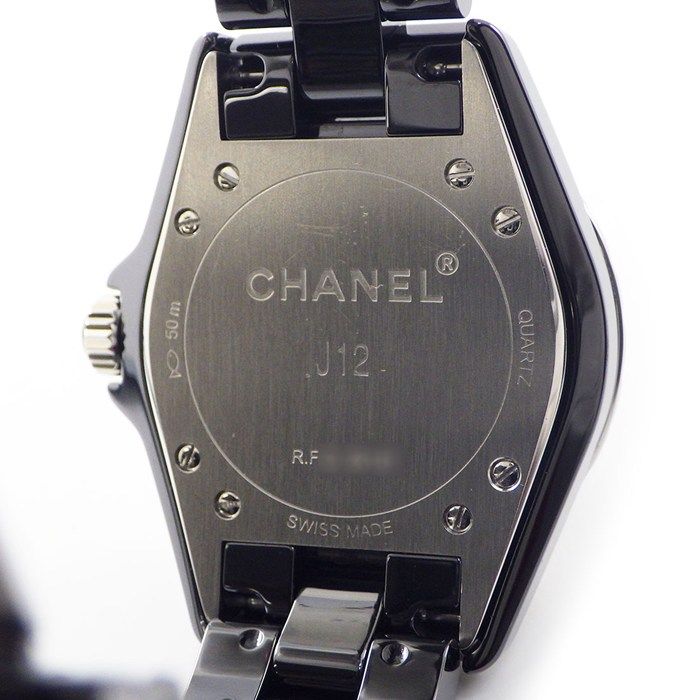 Chanel Watch J12 H3108 Diamond Bezel 8 Points Diamond Index Black Dial Date
