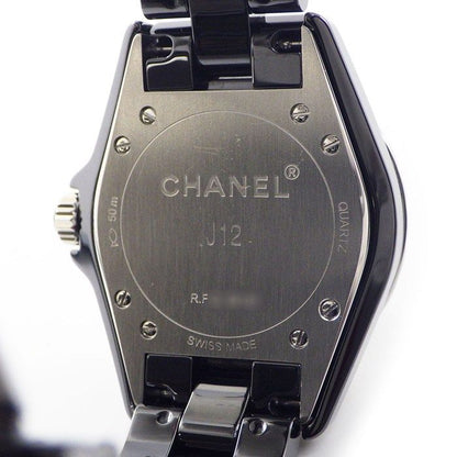 Chanel Watch J12 H3108 Diamond Bezel 8 Points Diamond Index Black Dial Date
