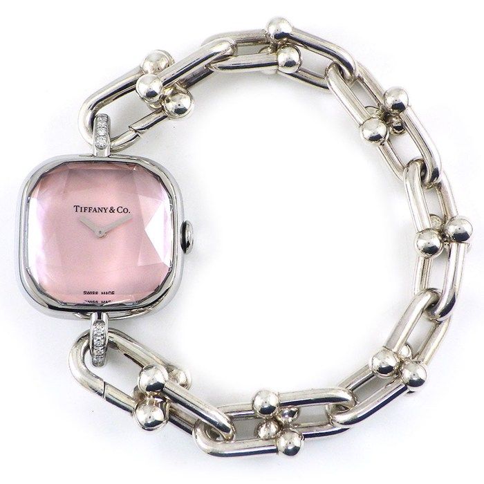Tiffany & Co Tiffany & Co Watch Hardware Watch 74849814 Diamond Lug Square Pink