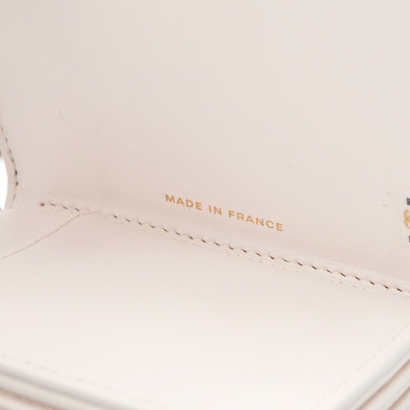 Chanel Card Case Card Holder Pass Case Black White Gold Coco Mark Logo Matelasse