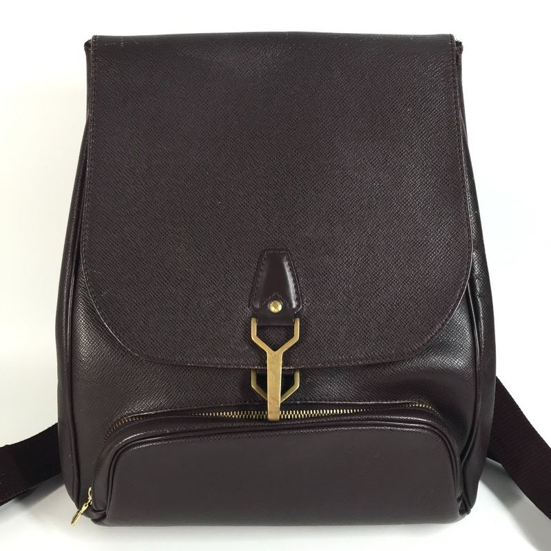 Louis Vuitton Backpack Sac Cassia M30176 Taiga Leather Acajou Wine Red