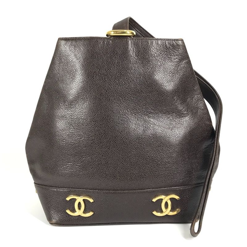 Chanel Shoulder Bag CC Coco Logo Caviar Skin Blue