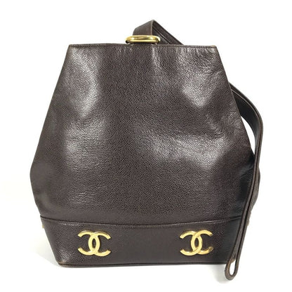 Chanel Shoulder Bag CC Coco Logo Caviar Skin Blue