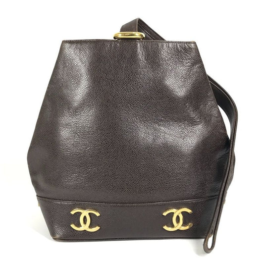 Chanel Shoulder Bag CC Coco Logo Caviar Skin Blue