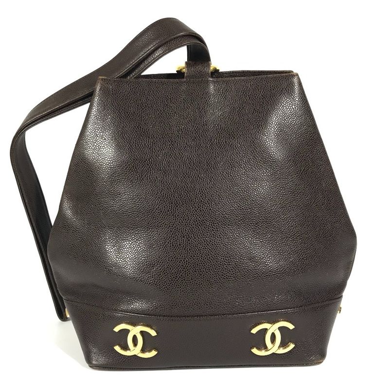 Chanel Shoulder Bag CC Coco Logo Caviar Skin Blue
