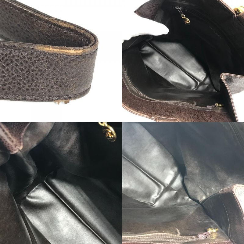 Chanel Shoulder Bag CC Coco Logo Caviar Skin Blue