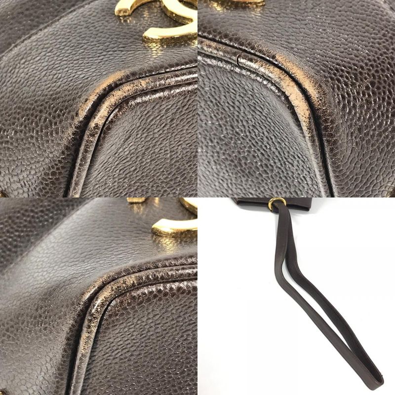 Chanel Shoulder Bag CC Coco Logo Caviar Skin Blue