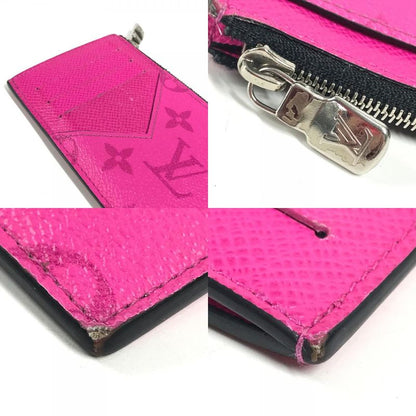 Louis Vuitton Coin Case Coin Card Holder M30777 Taiga Leather Pink
