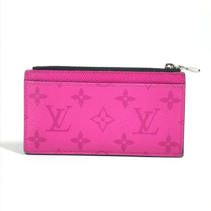 Louis Vuitton Coin Case Coin Card Holder M30777 Taiga Leather Pink