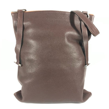 Hermes Shoulder Bag Okaw Leather Brown