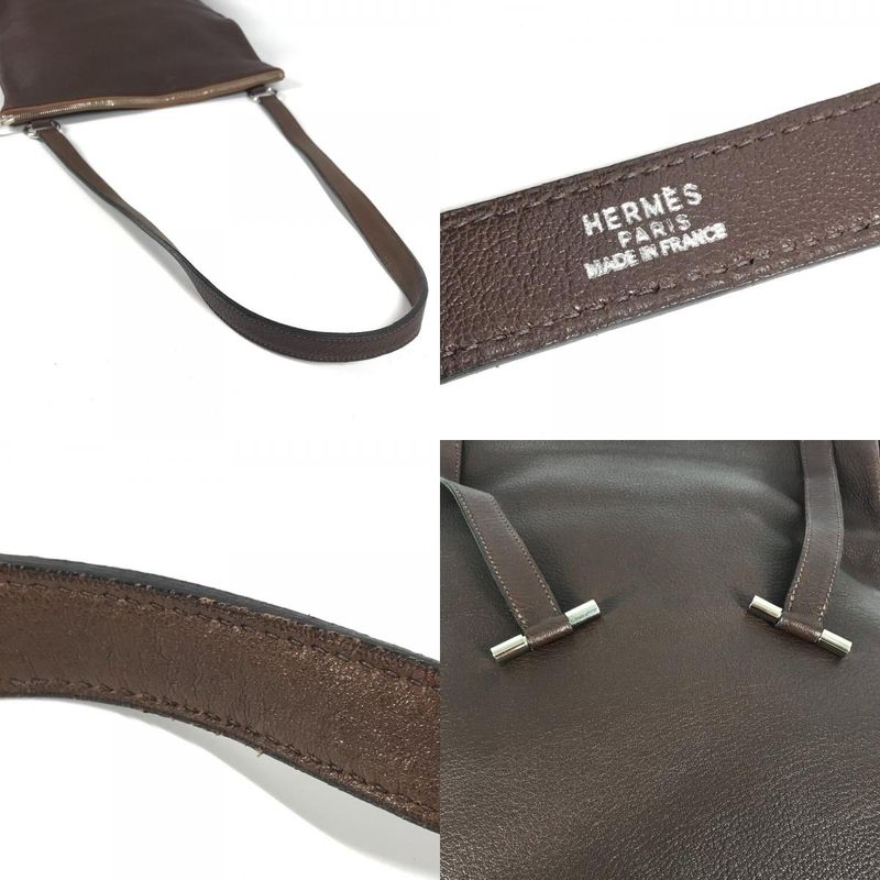 Hermes Shoulder Bag Okaw Leather Brown