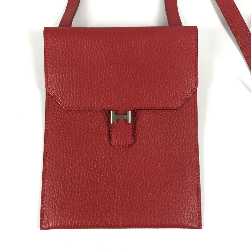 Hermes Shoulder Bag Amelie Leather Red