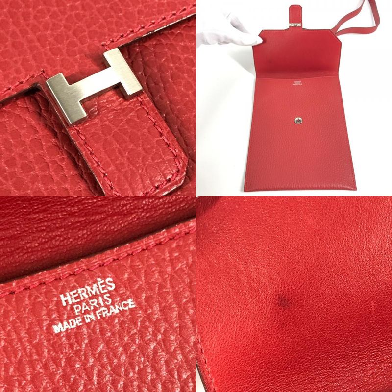 Hermes Shoulder Bag Amelie Leather Red