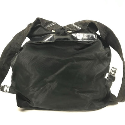 Prada Backpack Sac Triangle Logo Triangle Logo Plate Leather Nylon Black
