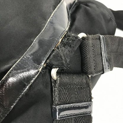 Prada Backpack Sac Triangle Logo Triangle Logo Plate Leather Nylon Black