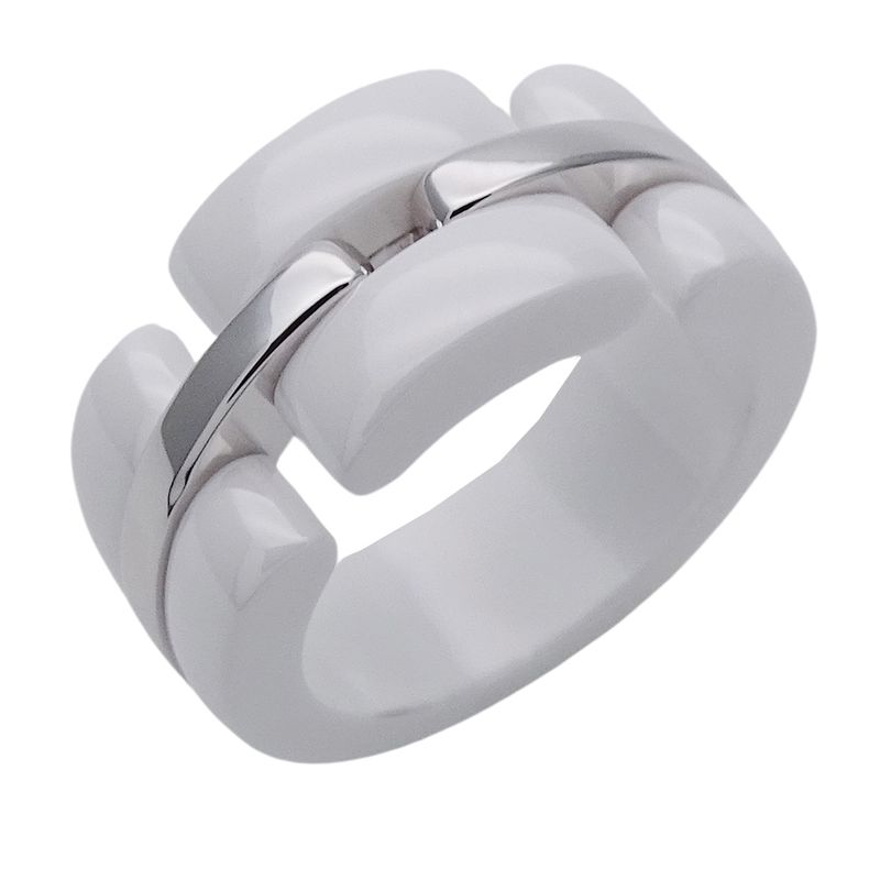 Chanel Ring Ladies Brand Ring White Ceramic 750wg Ultra White #51 Approx 11
