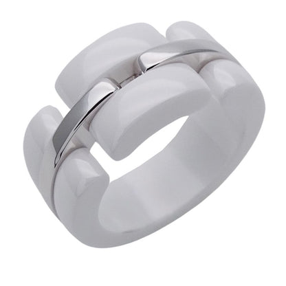 Chanel Ring Ladies Brand Ring White Ceramic 750wg Ultra White #51 Approx 11