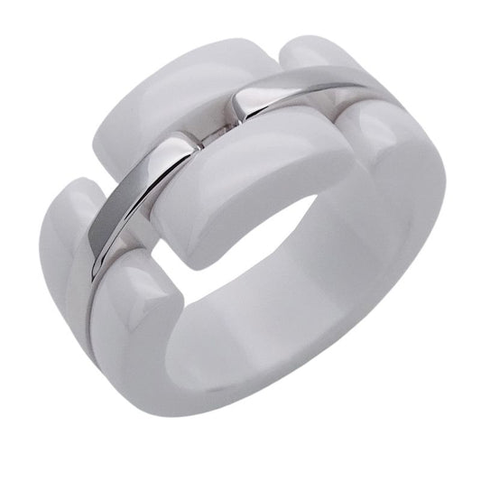 Chanel Ring Ladies Brand Ring White Ceramic 750wg Ultra White #51 Approx 11
