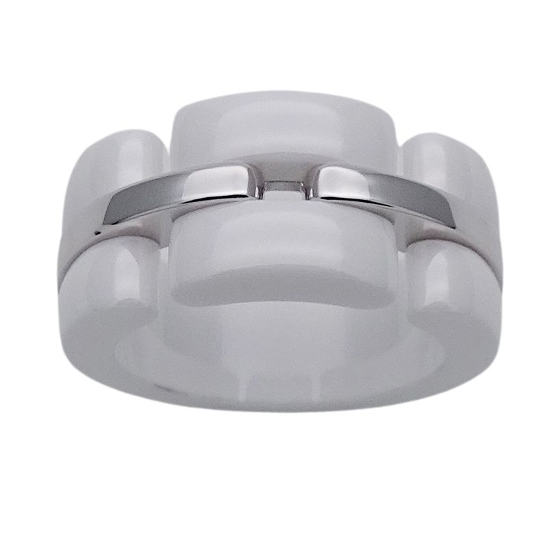Chanel Ring Ladies Brand Ring White Ceramic 750wg Ultra White #51 Approx 11