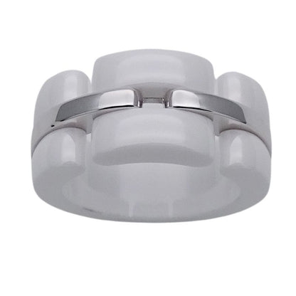 Chanel Ring Ladies Brand Ring White Ceramic 750wg Ultra White #51 Approx 11