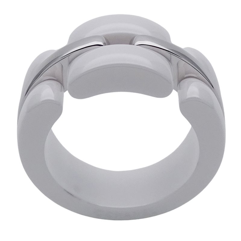 Chanel Ring Ladies Brand Ring White Ceramic 750wg Ultra White #51 Approx 11