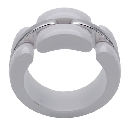 Chanel Ring Ladies Brand Ring White Ceramic 750wg Ultra White #51 Approx 11