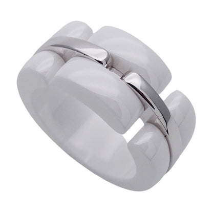Chanel Ring Ladies Brand Ring White Ceramic 750wg Ultra White #51 Approx 11