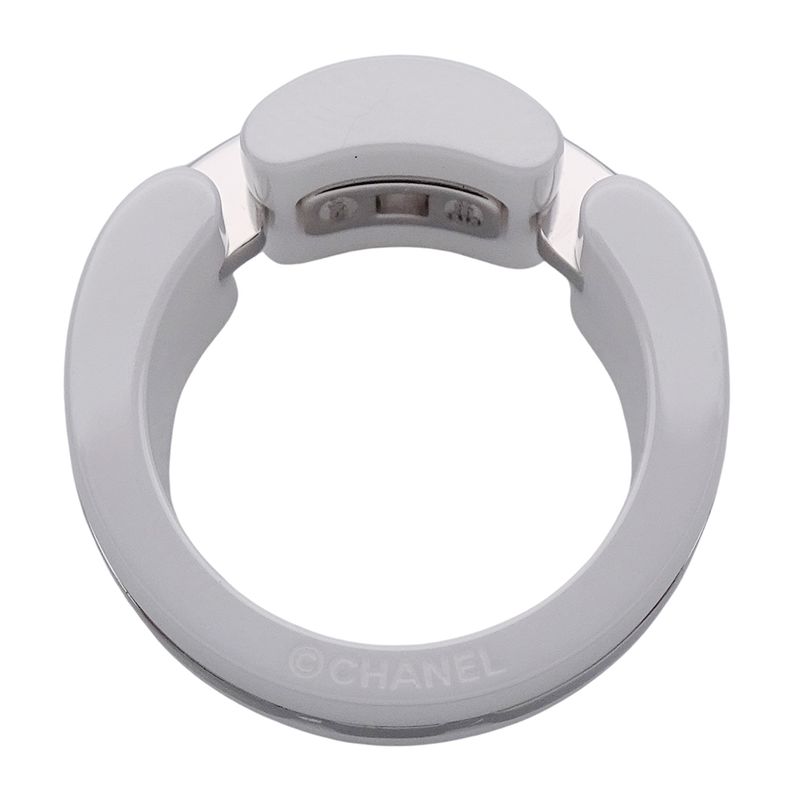 Chanel Ring Ladies Brand Ring White Ceramic 750wg Ultra White #51 Approx 11