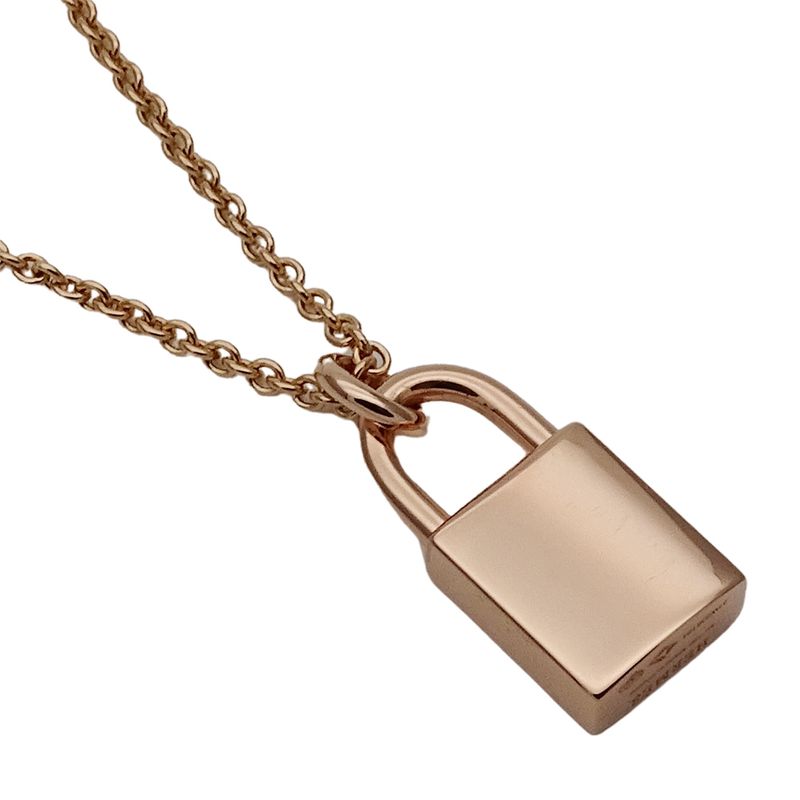Hermes Necklace Kelly Amulet Cadenas Ladies Brand 750pg Diamond Pink Gold