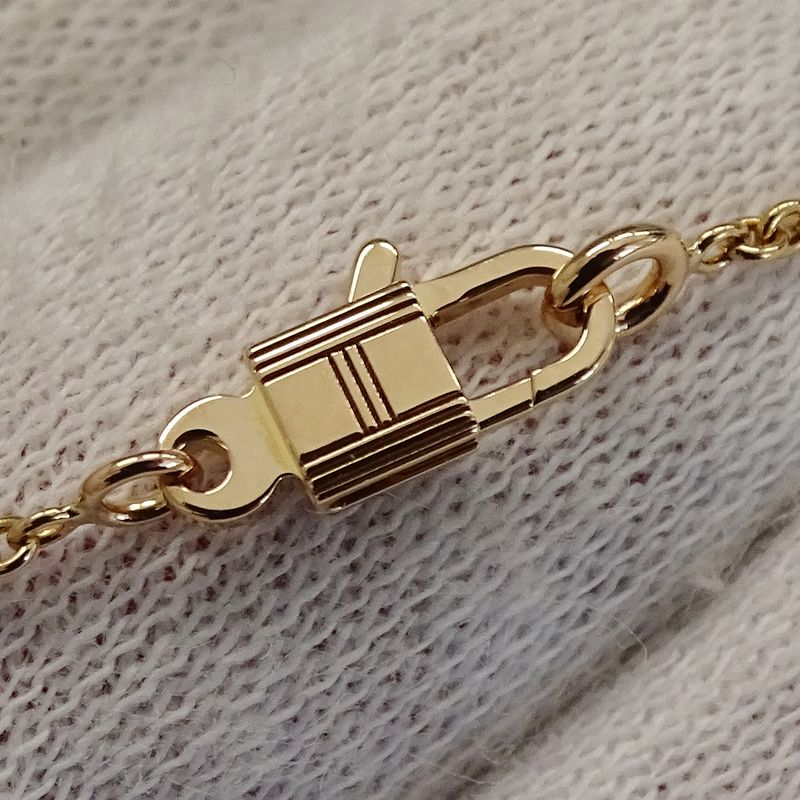 Hermes Necklace Kelly Amulet Cadenas Ladies Brand 750pg Diamond Pink Gold