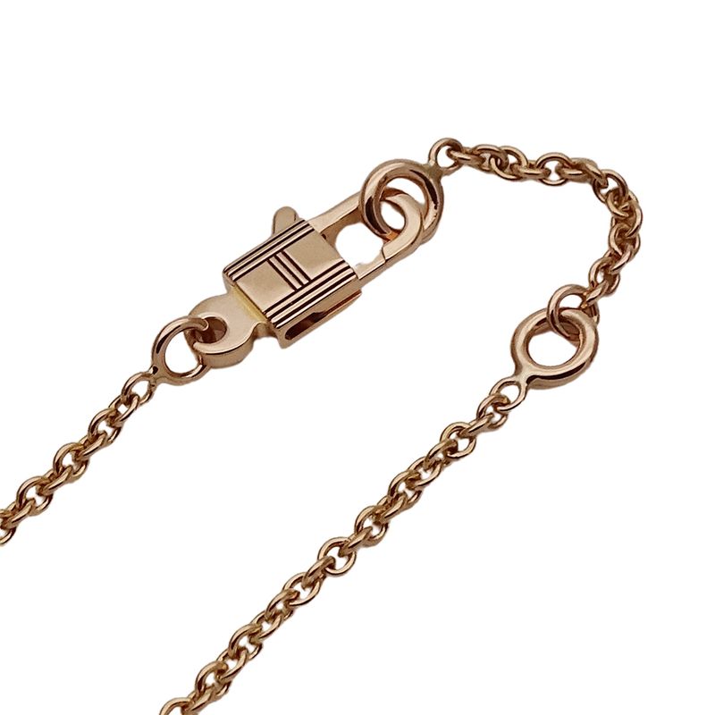 Hermes Necklace Kelly Amulet Cadenas Ladies Brand 750pg Diamond Pink Gold