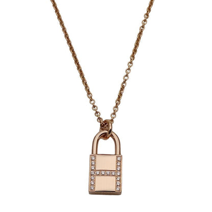 Hermes Necklace Kelly Amulet Cadenas Ladies Brand 750pg Diamond Pink Gold