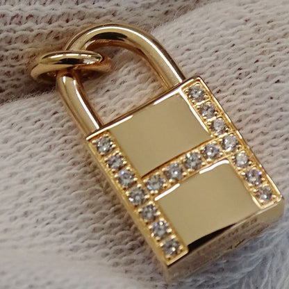 Hermes Necklace Kelly Amulet Cadenas Ladies Brand 750pg Diamond Pink Gold