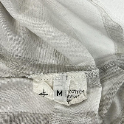 Hermes Short Sleeve T-Shirt Size M Women's Excellent Condition - White and Gray