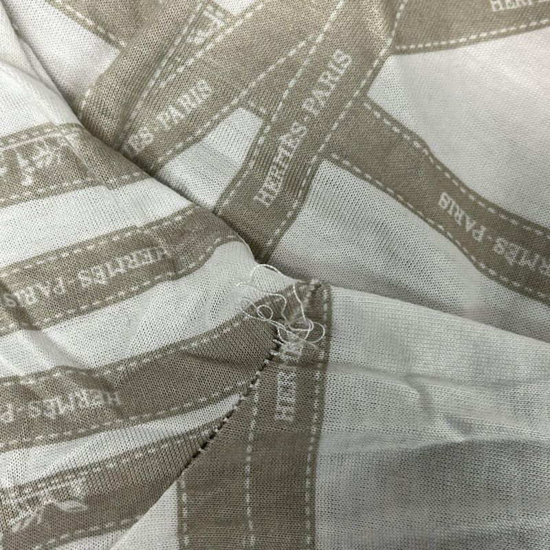 Hermes Short Sleeve T-Shirt Size M Women's Excellent Condition - White and Gray