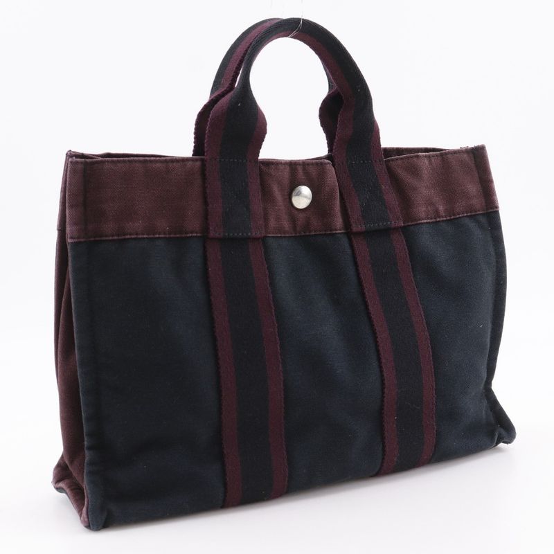 Hermes Fourre Tout PM Cotton Black Red Unisex Handbag
