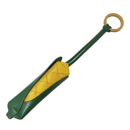 Bottega Veneta Key Holder (charm ) - Green and Yellow Corn Leather