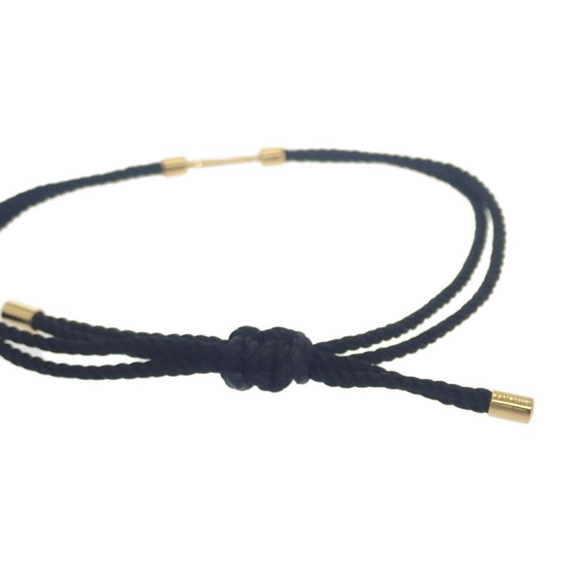 Celine Maillon Triomphe Code Beach Bracelet Metal Black Gold Women's Strap